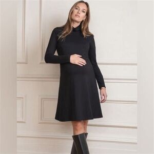 Seraphine Black Long Sleeve Maternity Dress
